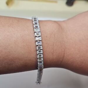 Emerald Cut Moissanites Tennis Bracelet